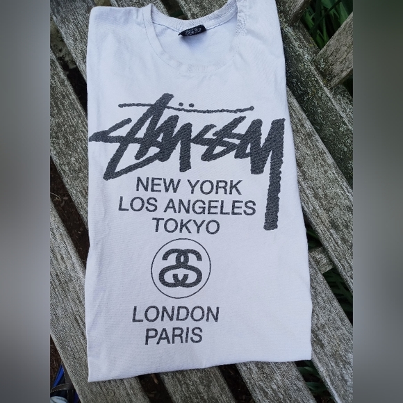 Stussy World Tour T-Shirt | White | Size M | GUC - Picture 1 of 10